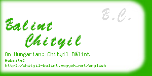 balint chityil business card